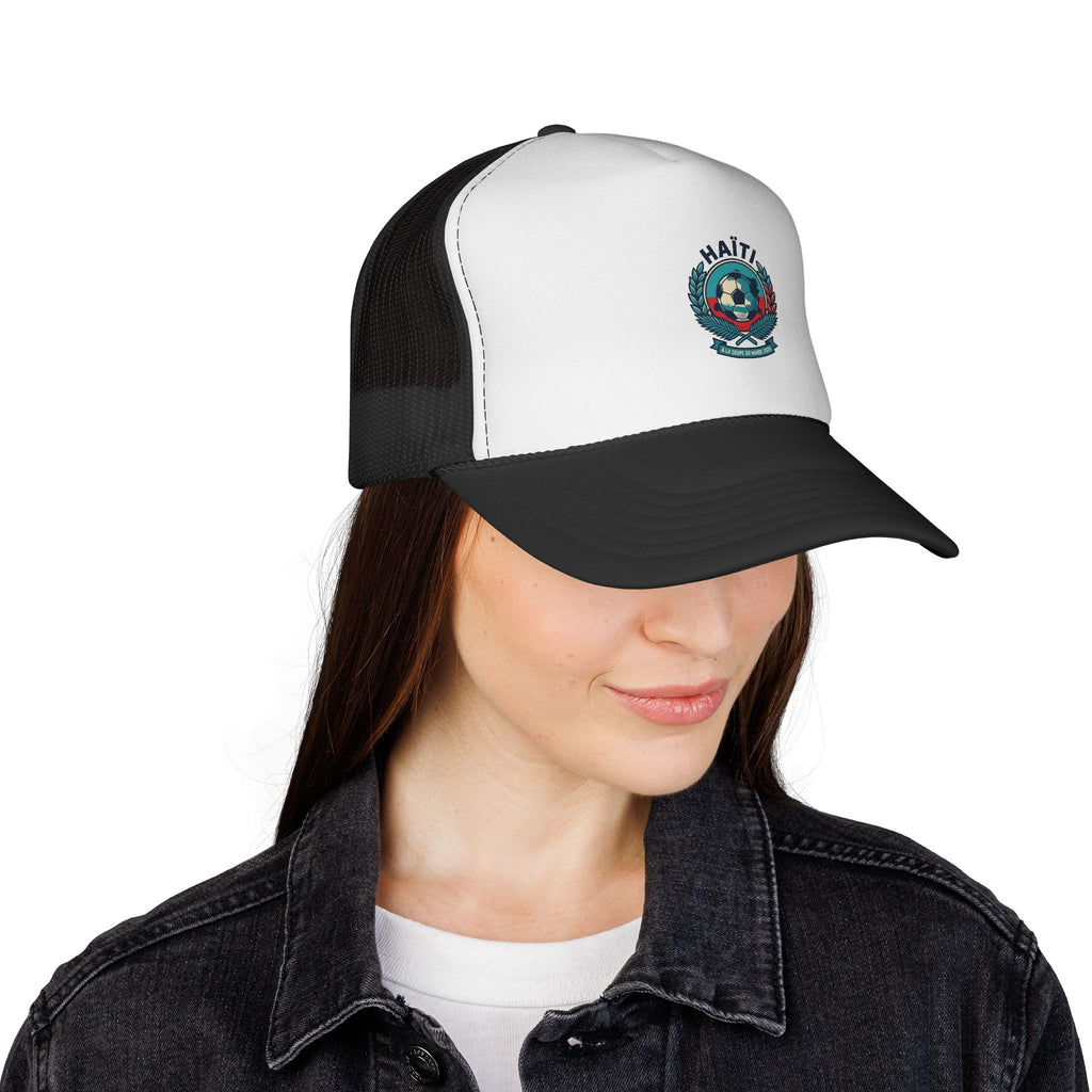 Haiti Soccer Crest Trucker Cap