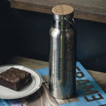 Boston - Massachusetts Map Bottle with Bamboo Top in Matte Black