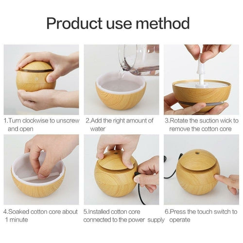 USB Aroma Essential Oil Diffuser Ultrasonic Cool Mist Humidifier Air